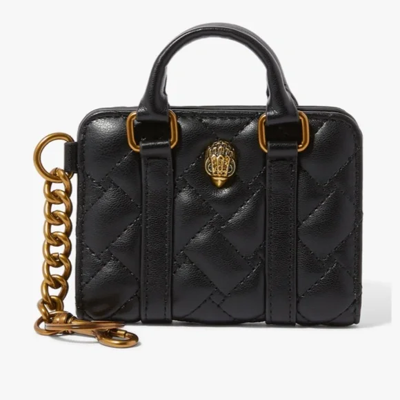 Kurt Geiger Black Boston Card Key Charm NWT - Picture 1 of 5